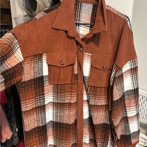 Rust Plaid Corduroy Jacket